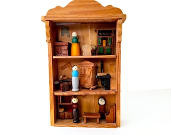70s Graupner Miniature Dollhouse Frame - Vintage Scale Model Shadow Box Diorama