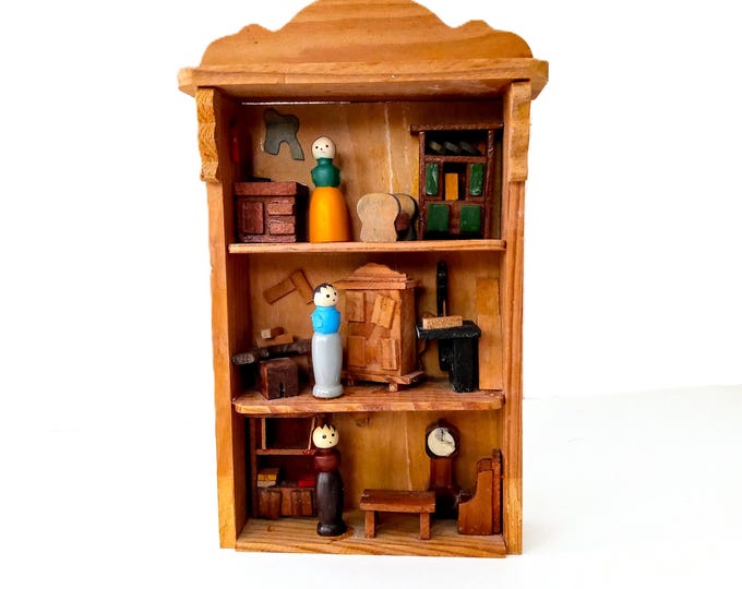 Graupner Miniature House Diorama – Vintage 1970s Dollhouse Frame – Collectible Model