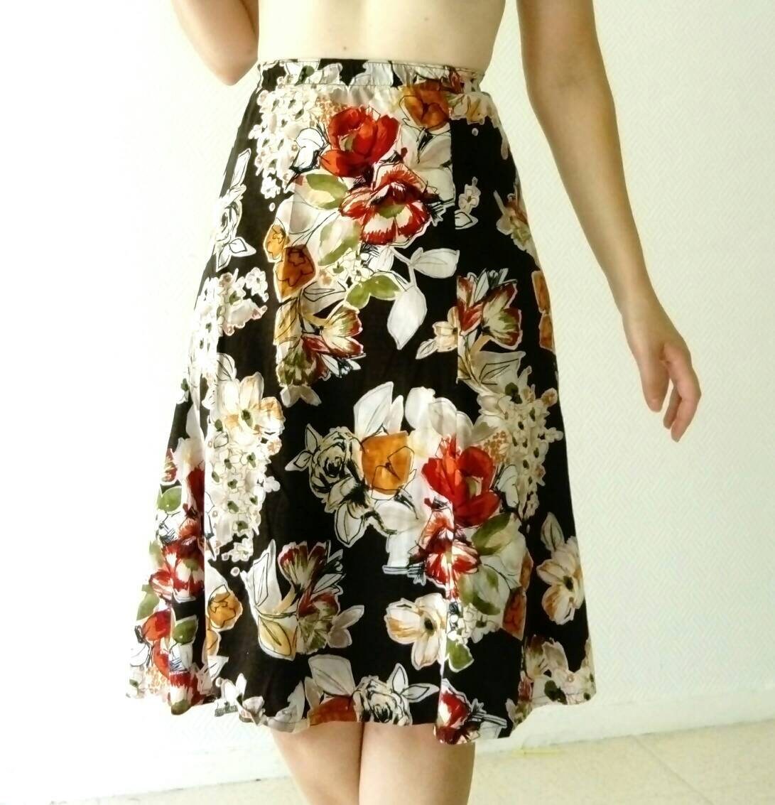 90s /90's cotton floral skirt floral skirt