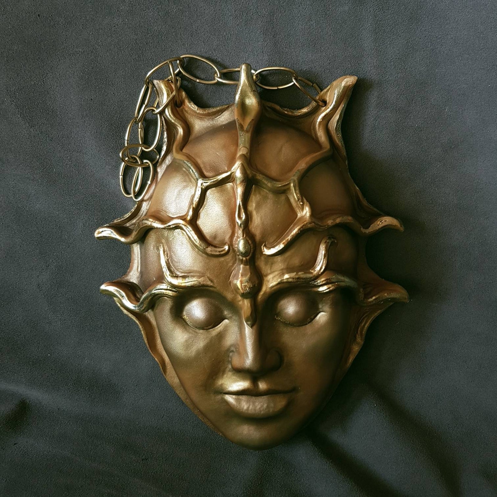 Decoration on the wall wall mounted leather mask sculptural Etsy