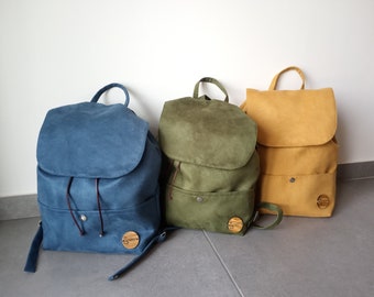 Backpack, Kelly rucksack, vegan leather backpack, handmade, made in Italy, women's backpack, handmade, suede backpack, backpacks