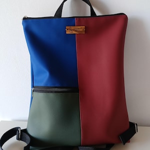 Mochila de piel vegana, mochila para mujer, mochila hecha a mano, mochila, hecha en Italia, regalo para profesores, mochila para estudiantes, mochila universitaria