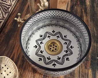 Hand-Painted Ceramic Black Sink - Customize Your Luxury Bathroom with this Artisan Washbasin