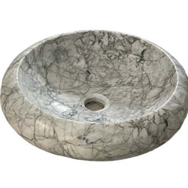 Natural Stone Moroccan marble Vessel Bathroom Sink, Handmade from original mountain