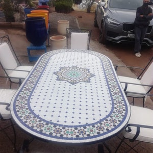 Artisanal Mosaic Table Inspired by Moroccan Elegance - Transform Your Decor