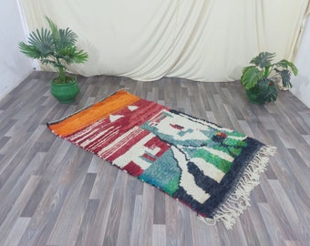 grün und orange - Wunderschöner marokkanischer Teppich, marokkanischer Teppich, Tapis Berber - Beni Ourain Teppich 8x10 - Maßgeschneiderter marokkanischer Teppich