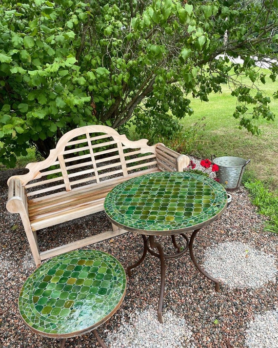 Large round mosaic garden cheap table