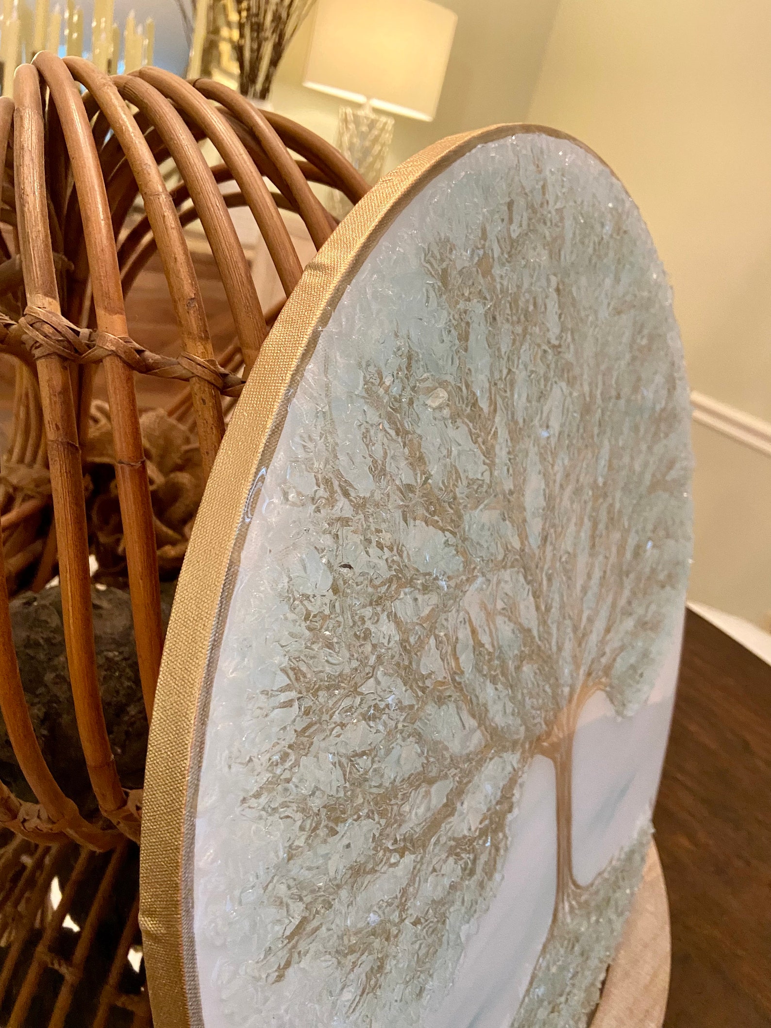 Round Tree of Life Glass Art Glass Tree of Life Gold Leaf Etsy