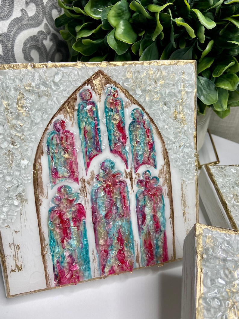 Painted Stained Glass Windows With Glass Block Art Glass Etsy