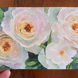 Rose-dipinto a acquarello,fiori rosa,dipinto originale,pittura originale,dipinto di fiori rosati,pittura floreale,gruppo di rose fiorite