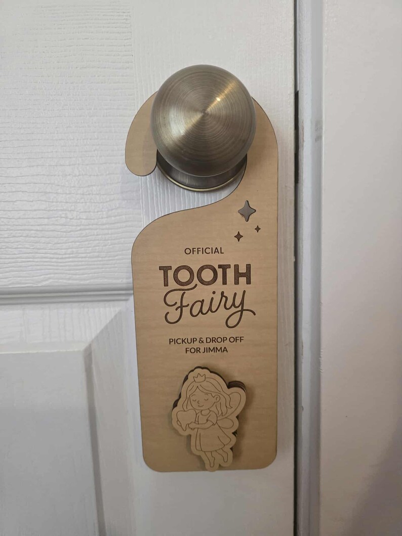 Personalized Tooth Fairy Door Hanger | Custom Name Tooth Fairy Sign ...