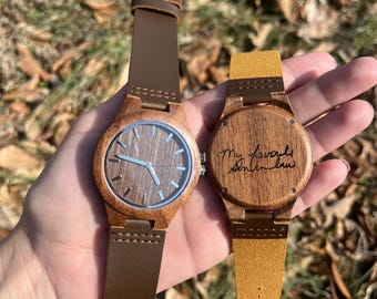 Engraved Wooden Watch Gift for Him | Groomsmen Gift | Anniversary Gift for Husband | Personalized Watch | Wedding Party Gift Idea