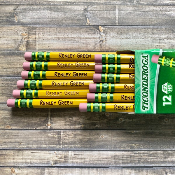 Laser Engraved Pencils, My First Ticonderoga Personalized Pencil, Customized #2 Pencils, Back to School Supplies, Beginner Pencils with Name