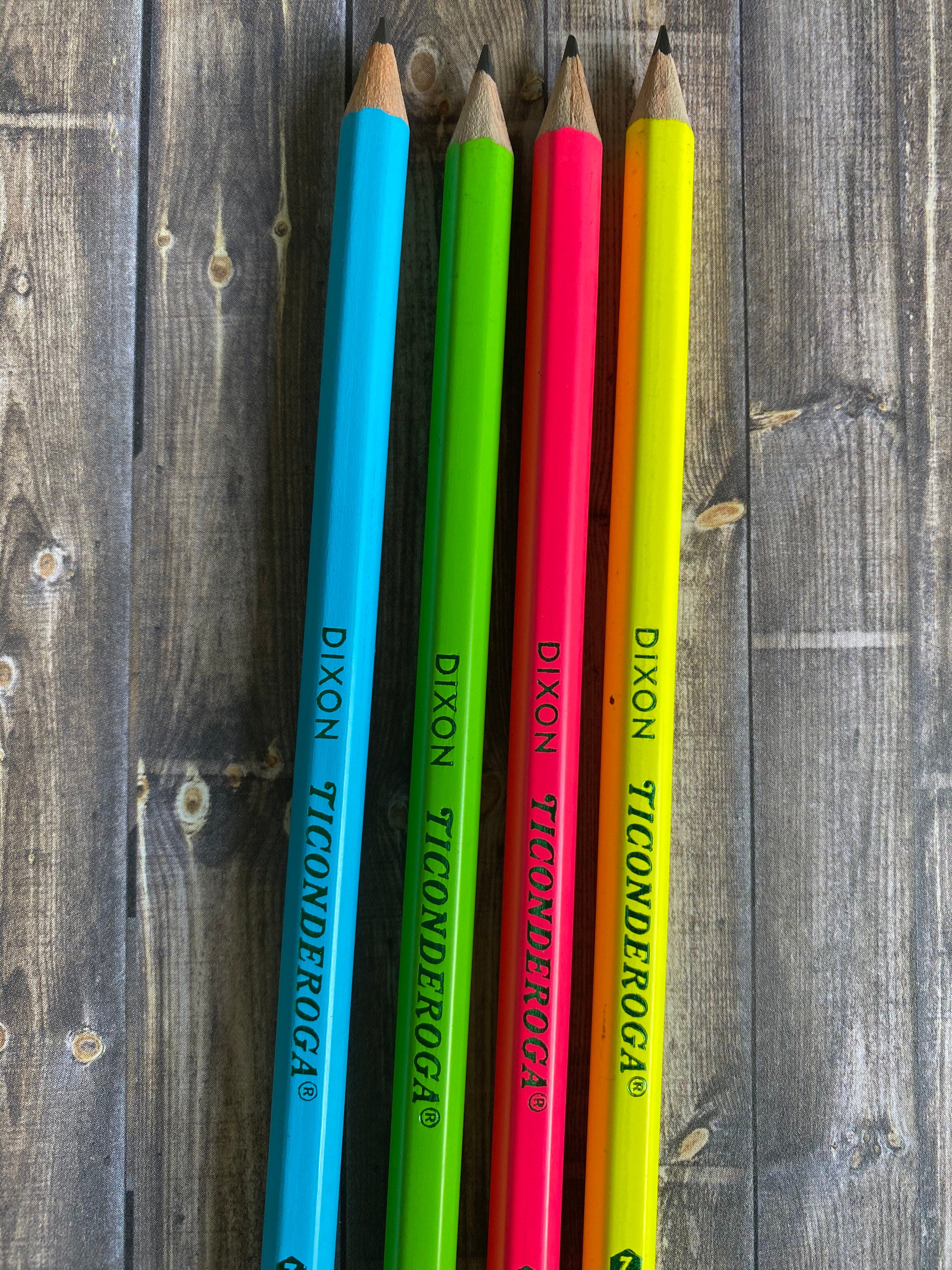 Laser Engraved Pencils With Name NEON Ticonderoga Etsy