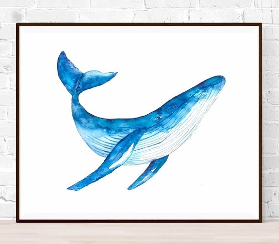 Original Whale Watercolor Humpback Whale Painting Etsy