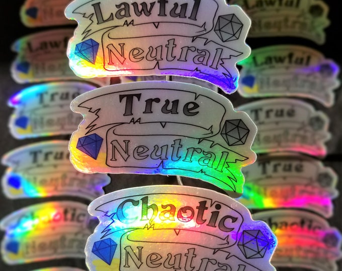 Neutral Alignment Holographic Sticker | Dungeons and Dragons Sticker ...