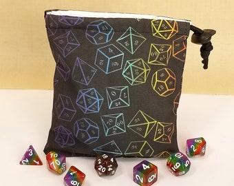 Rainbow Dice Dice Bag | Dungeons and Dragons Dice Bag | For Tabletop Gamers, Role-players, Dice | D&D Dice Bag |