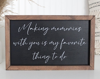 Perfect for each other sign | Making memories with you | Personalized wedding gift | Framed wood sign | Customizable wall decor