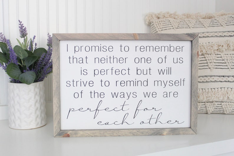 Wedding gift Perfect for each other sign| Bedroom wall decor Custom home decor Framed wood sign Farmhouse Custom wall decor