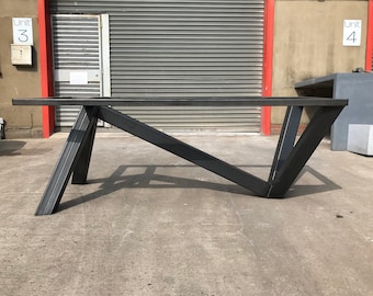 Solid Steel Unique Table Frame - Clear Coat or Powder Coated - Will Support Any Top