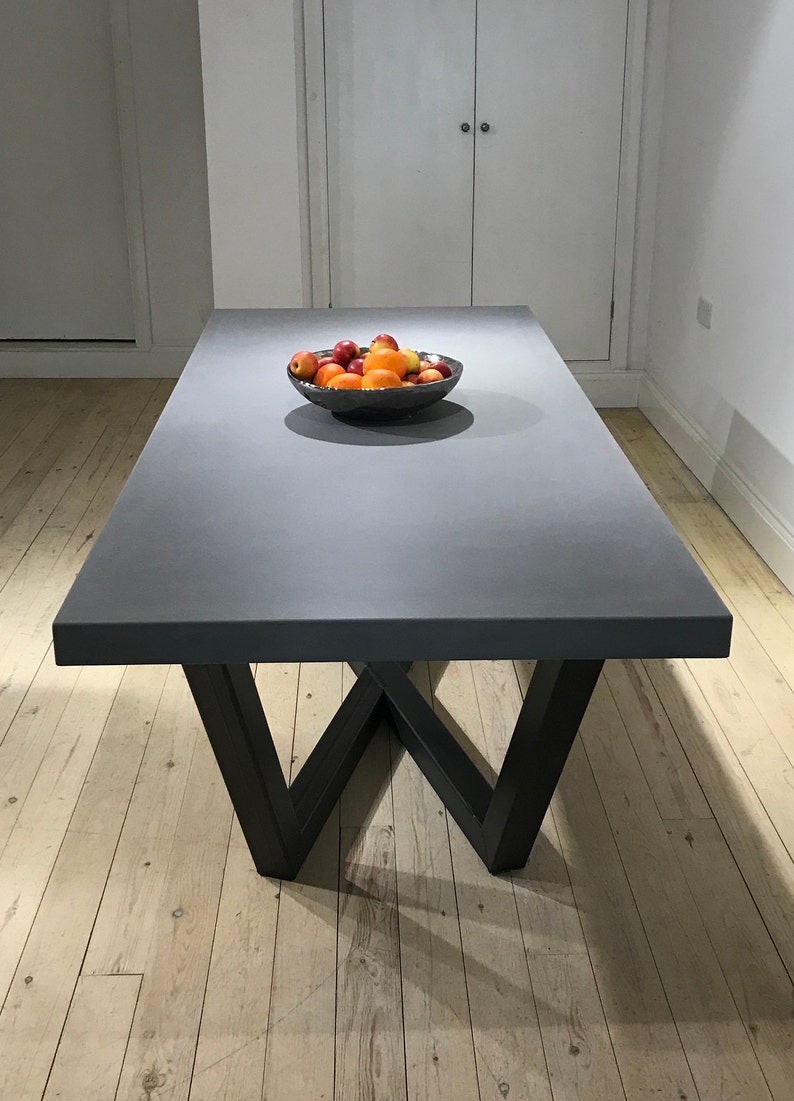 Stunning Concrete Dining Table With Fibre Optic Lights and Unique Solid