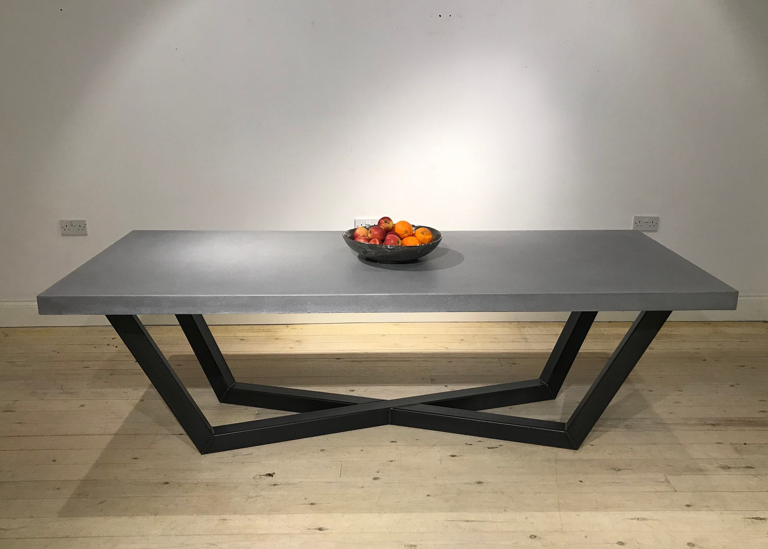Concrete and steel table discount