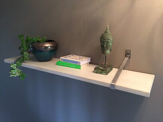 Concrete Industrial Modern Suspense Shelf Shelves In Off White Etsy