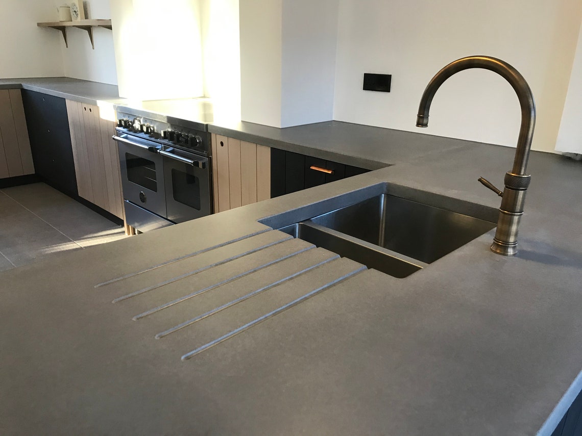 Concrete Kitchen Worktop Kitchen Worktop High Quality Grey Etsy UK