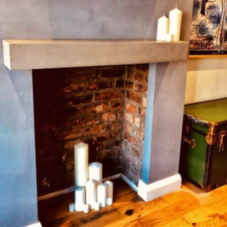 Concrete Mantel Fireplace Mantel Industrial Beam Picture Shelf Modern