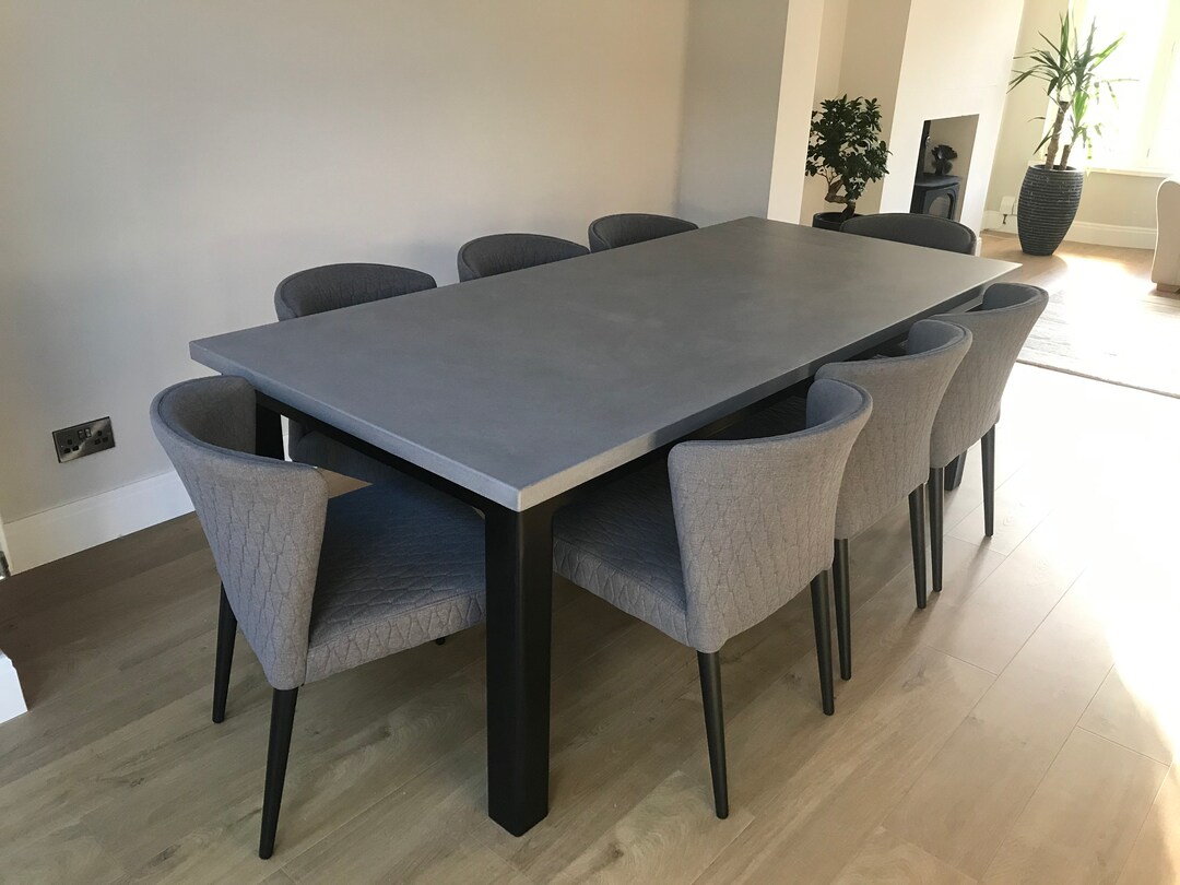 Concrete Dining Table - Industrial Table - Conference Table With Steel ...