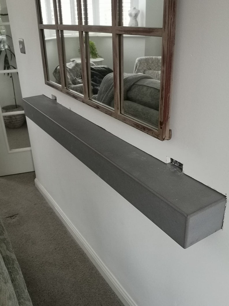 Concrete Mantel Fireplace Mantel Industrial Beam Picture Shelf Modern