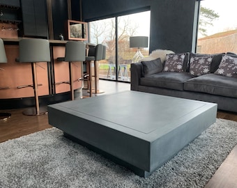 Concrete Coffee Table - Chunky Table - Grey's & White