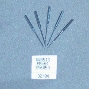 Willcox & Gibbs 513 Size 32/80 Sewing Machine Needles -Pkg. of 5 Needles -  Also fit Toy Sewing Machines Listed Below