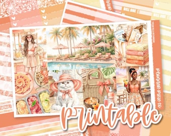 Kit semanal imprimible // Imprimible // Archivos de corte // Descarga instantánea // "Tequila Sunrise"