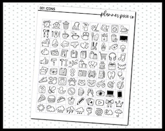 MINI Íconos laminados, (001) Pegatinas de iconos