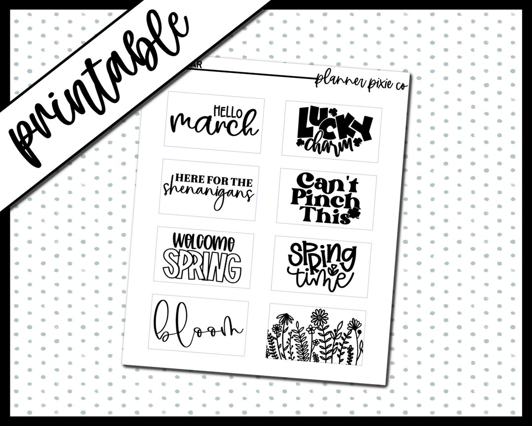 Foil Ready, Printable Stickers, SIDEBAR Overlays, Digital Planner ...