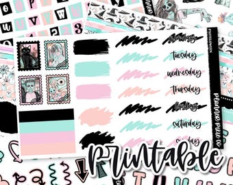 Printable Journaling Kit // Printable  // Cut Line Files // Instant Download // "Pasteloween"