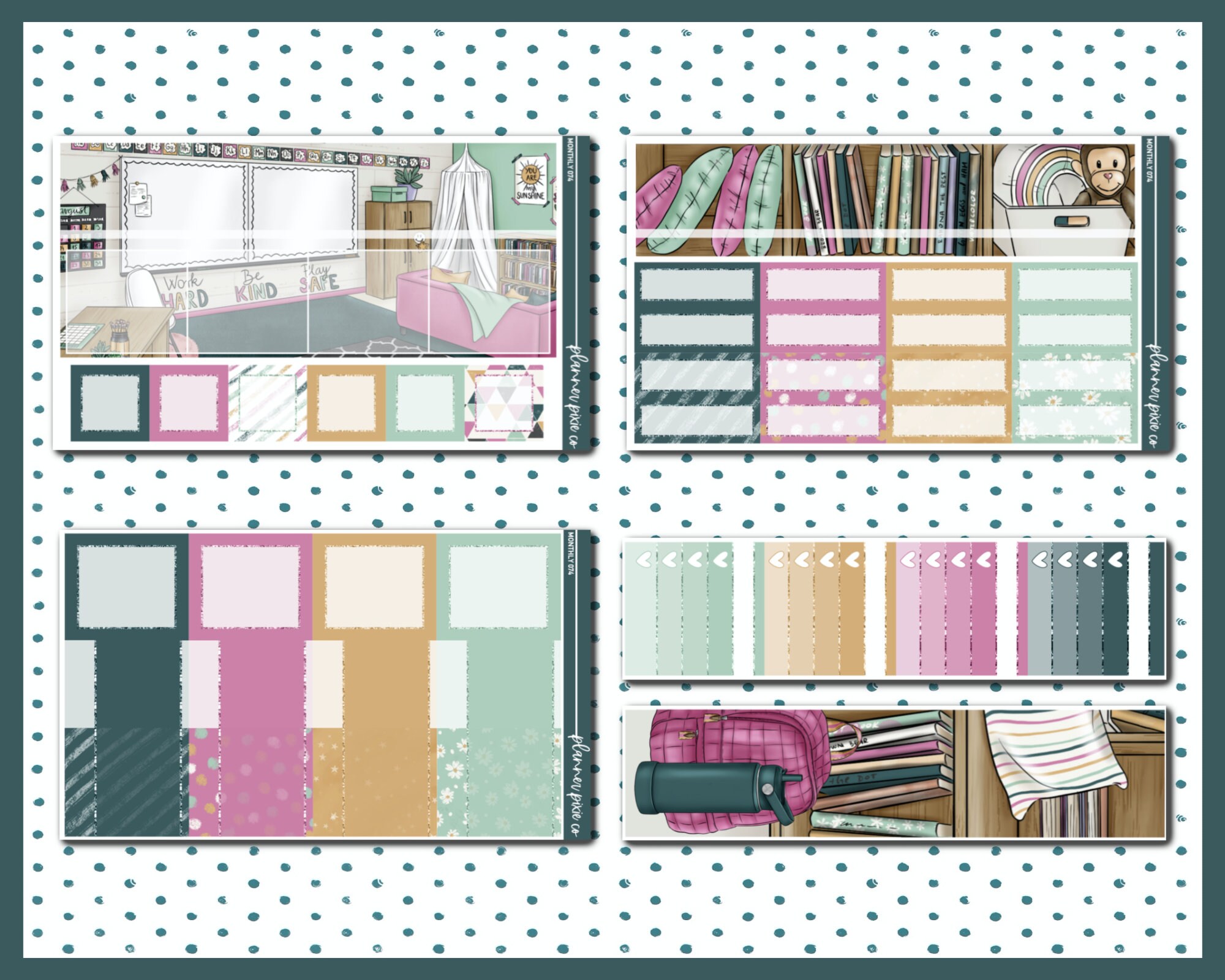 Shut Line Printable Printable Kit, Printable , Cut Line Files, Instant Download, Monthly ...