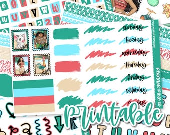 Printable Journaling Kit // Printable  // Cut Line Files // Instant Download // "Polynesian Princess"
