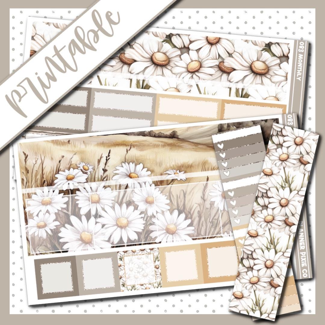 Printable Kit, Printable , Cut Line Files, Instant Download, Monthly ...