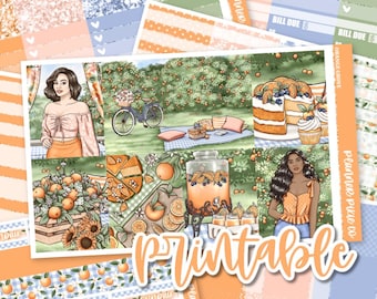 Afdrukbare weekkit // afdrukbaar // snijlijnbestanden // direct downloaden // 'Orange Grove'