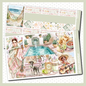 Deluxe veckoklistermärkessats för användning med vanliga vertikala planerare, "Viva Mexico"