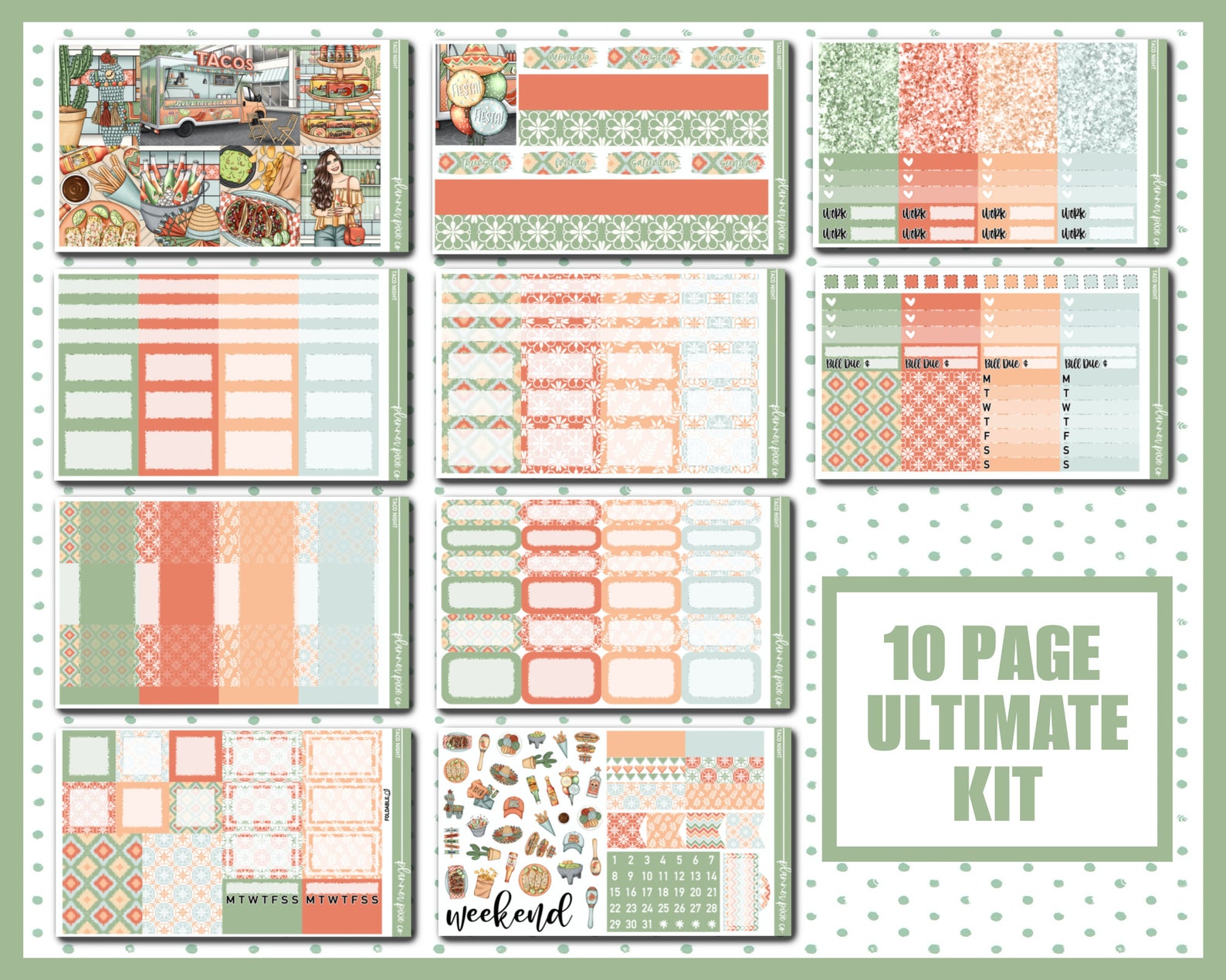Deluxe Weekly Sticker Kit for Use With Standard Vertical Planners ...