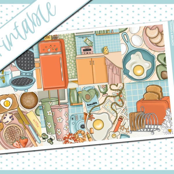 Printable Weekly Kit // Printable  // Cut Line Files // Instant Download // "Thanks a Brunch"