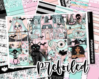 PREFOILED 10 Page Weekly Sticker Kit  "Pasteloween"