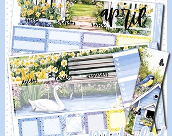 MONDAY START // Prefoiled Monthly Kit For Use With Standard Vertical Planners, 082