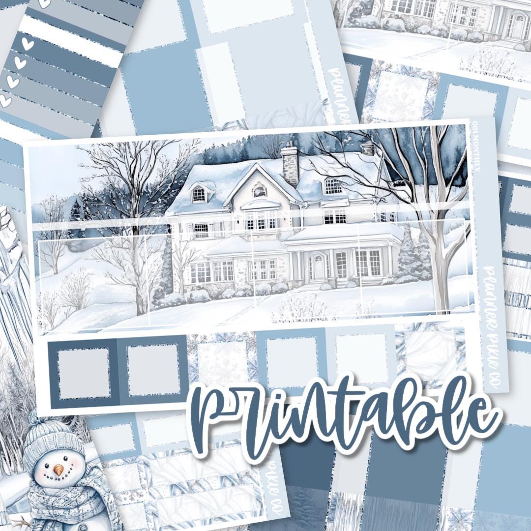 Printable Kit, Printable , Cut Line Files, Instant Download, Monthly ...