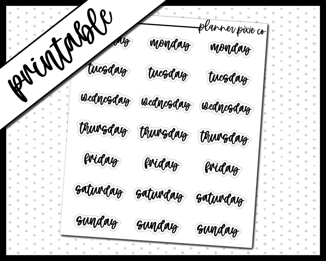 Foil Ready Printable Stickers Overlays Digital Planner - Etsy