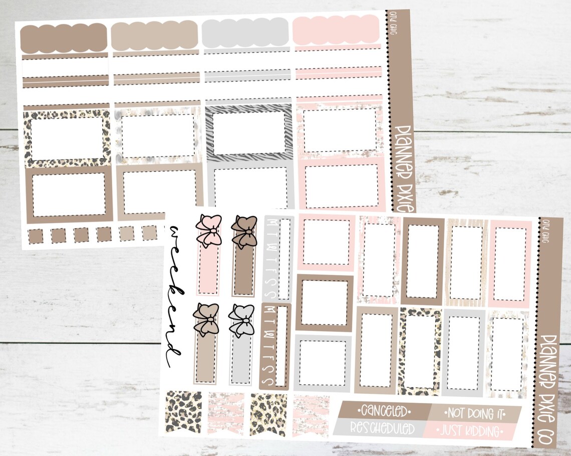 Deluxe Weekly Sticker Kit For Use With 1.5 Wide Standard Etsy