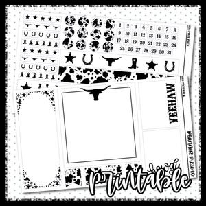 Foil Ready, Foil Bundle, Pixie Pack, Printable , Cut Line Files, Instant Download, Country Western, Cow Print